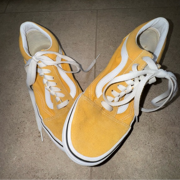 Vans Yellow and White Women's Shoes - Picture 2 of 7